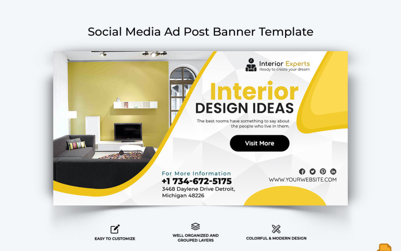 Interior Design Facebook Ad Banner Design-021 Social Media