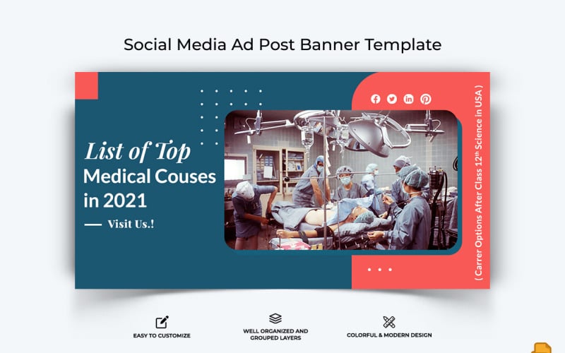Medical and Hospital Facebook Ad Banner Design-001 Social Media