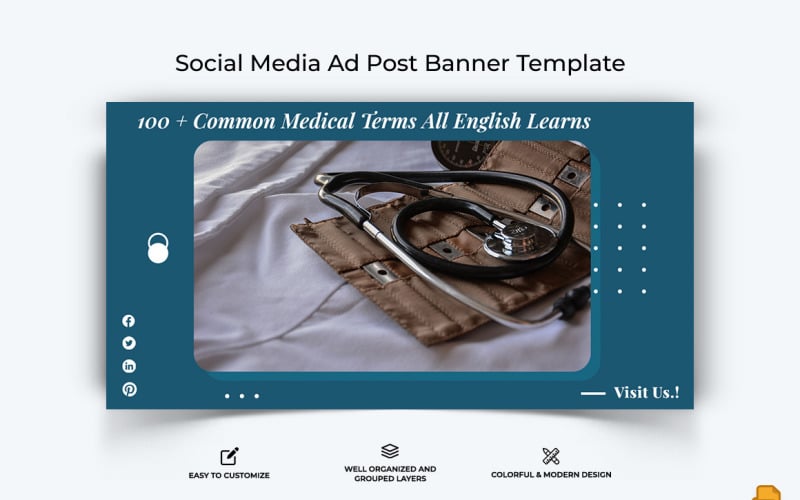 Medical and Hospital Facebook Ad Banner Design-004 Social Media