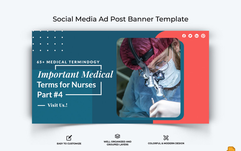 Medical and Hospital Facebook Ad Banner Design-005 Social Media