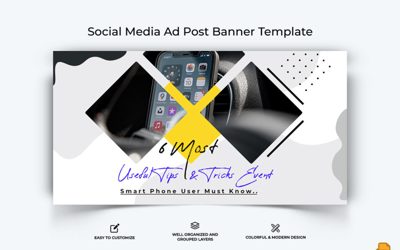 Mobile Tips and Tricks Facebook Ad Banner Design-012 Social Media