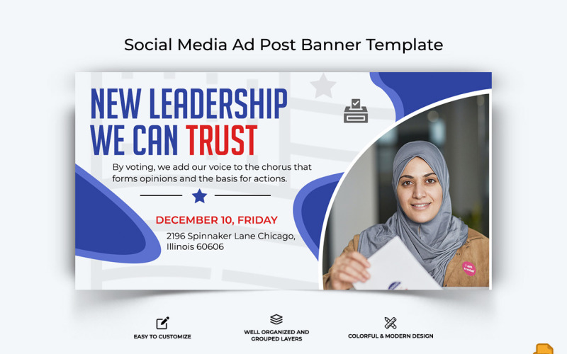 Political Campaign Facebook Ad Banner Design-013 Social Media