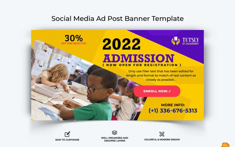 School Admission Facebook Ad Banner Design-010 Social Media