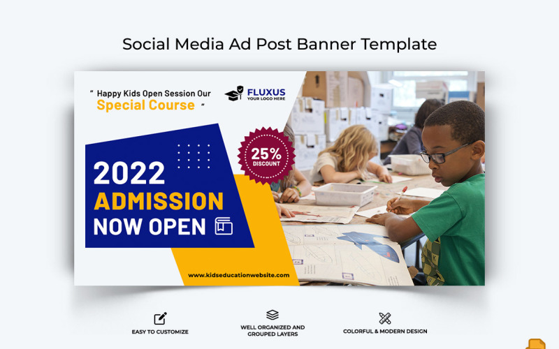 School Admission Facebook Ad Banner Design-011 Social Media