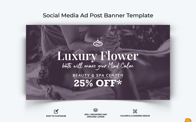 Spa and Salon Facebook Ad Banner Design-005 Social Media