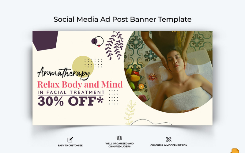 Spa and Salon Facebook Ad Banner Design-007 Social Media