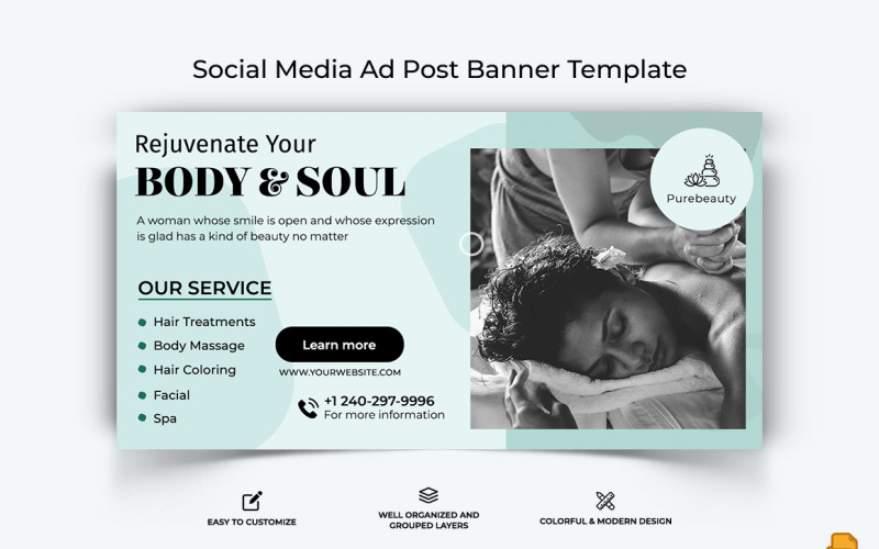 Spa and Salon Facebook Ad Banner Design-011 Social Media