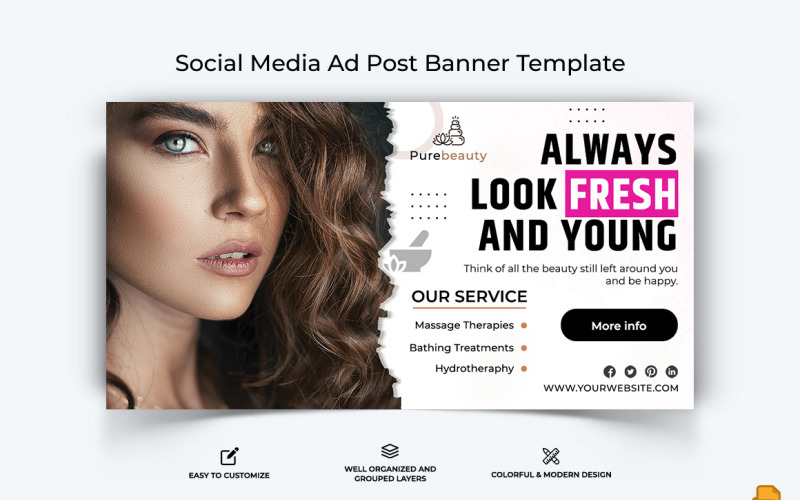 Spa and Salon Facebook Ad Banner Design-017 Social Media