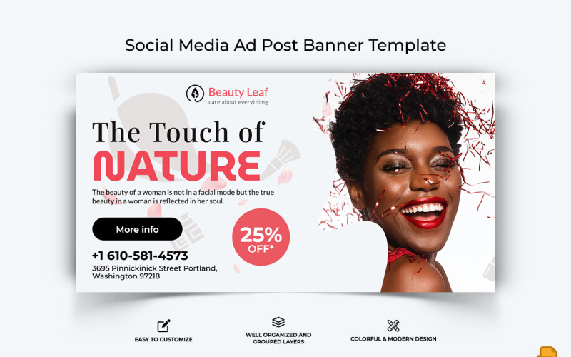 Spa and Salon Facebook Ad Banner Design-019 Social Media