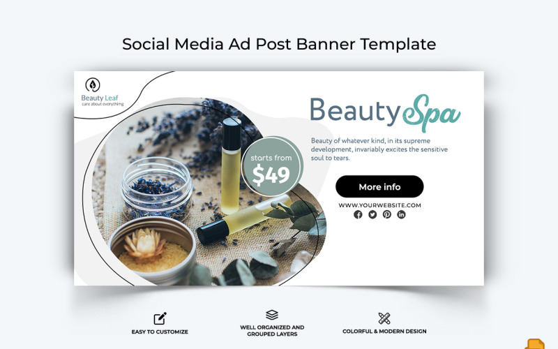 Spa and Salon Facebook Ad Banner Design-022 Social Media