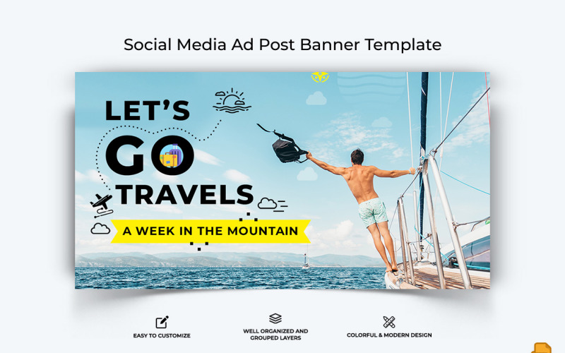 Travel Facebook Ad Banner Design-002 Social Media