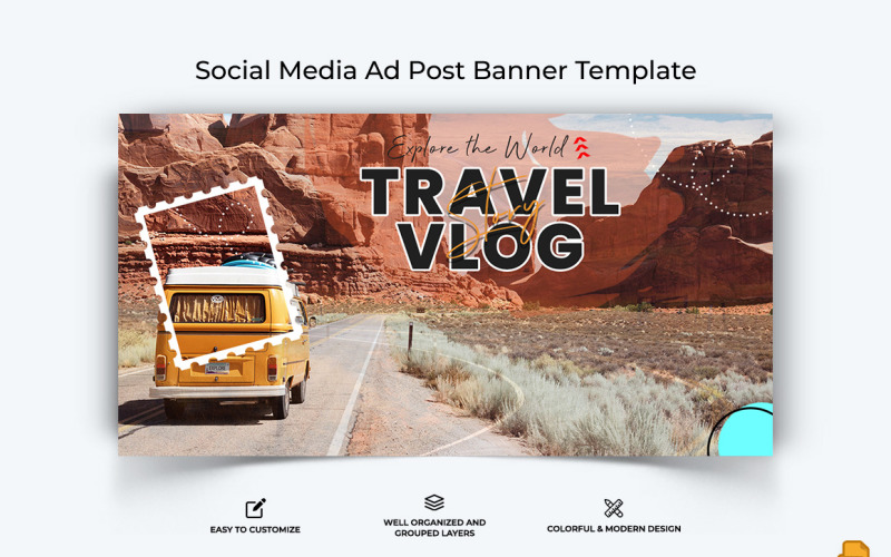 Travel Facebook Ad Banner Design-003 Social Media