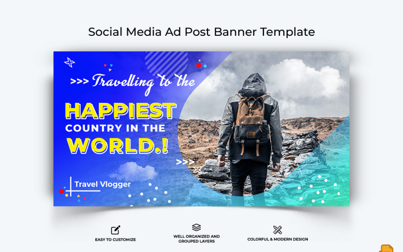 Travel Facebook Ad Banner Design-005 Social Media