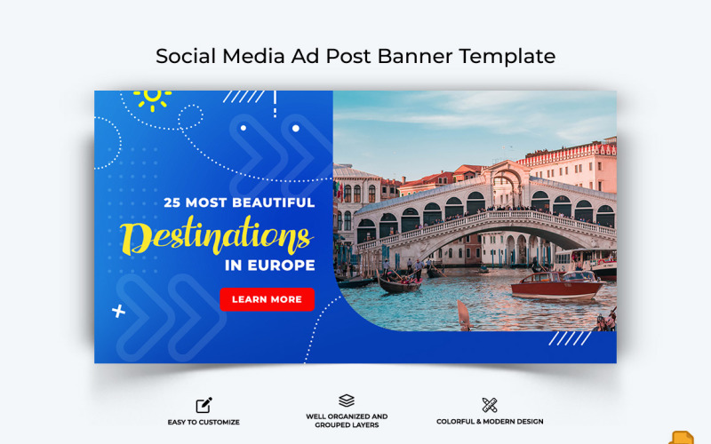 Travel Facebook Ad Banner Design-007 Social Media