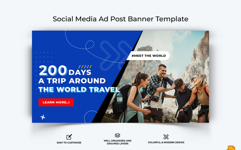 Travel Facebook Ad Banner Design-008 Social Media