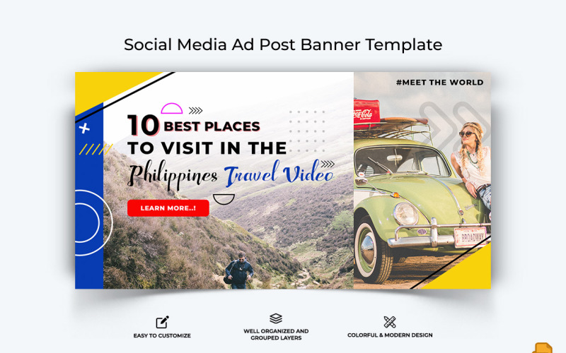 Travel Facebook Ad Banner Design-009 Social Media