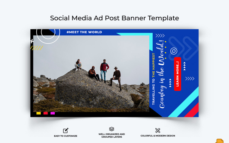 Travel Facebook Ad Banner Design-010 Social Media