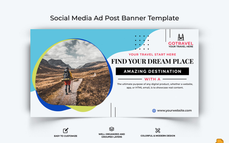 Travel Facebook Ad Banner Design-013 Social Media