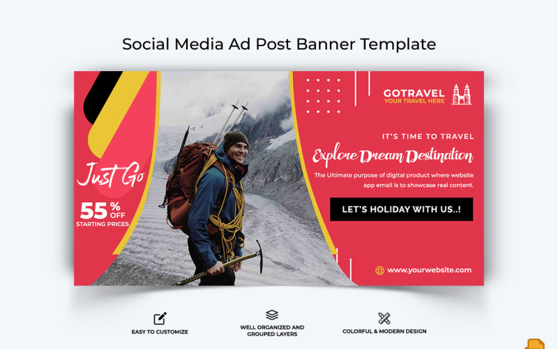 Travel Facebook Ad Banner Design-020 Social Media