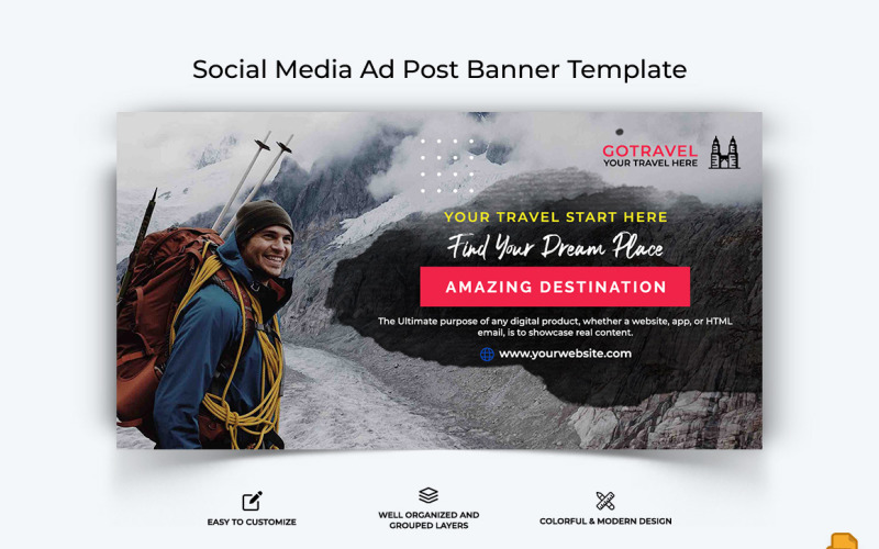 Travel Facebook Ad Banner Design-021 Social Media