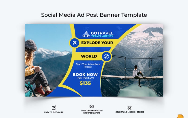 Travel Facebook Ad Banner Design-024 Social Media