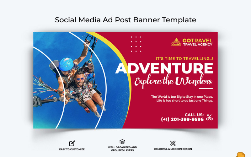 Travel Facebook Ad Banner Design-026 Social Media