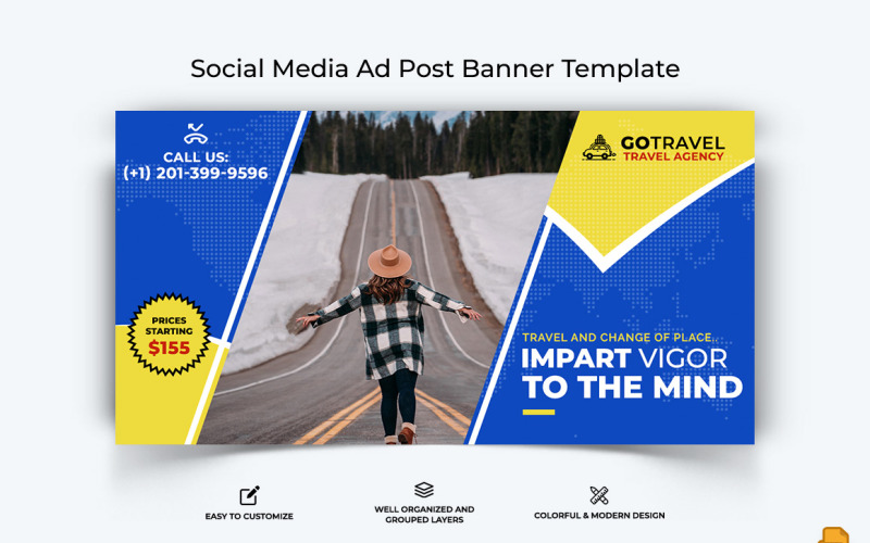 Travel Facebook Ad Banner Design-030 Social Media