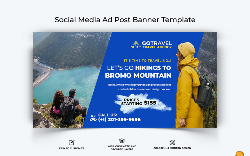 Travel Facebook Ad Banner Design-031 Social Media