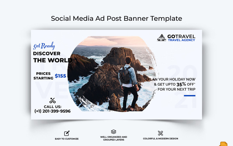 Travel Facebook Ad Banner Design-032 Social Media