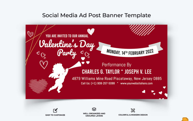 Valentines Day Facebook Ad Banner Design-009 Social Media
