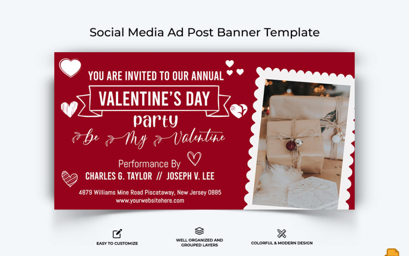 Valentines Day Facebook Ad Banner Design-010 Social Media