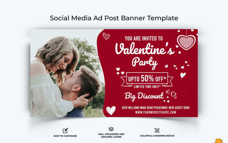 Valentines Day Facebook Ad Banner Design-011 Social Media