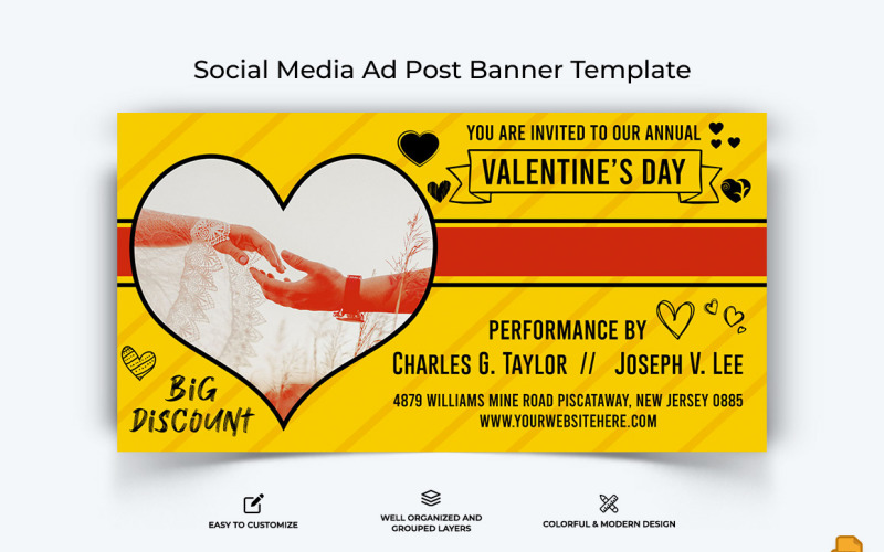Valentines Day Facebook Ad Banner Design-013 Social Media