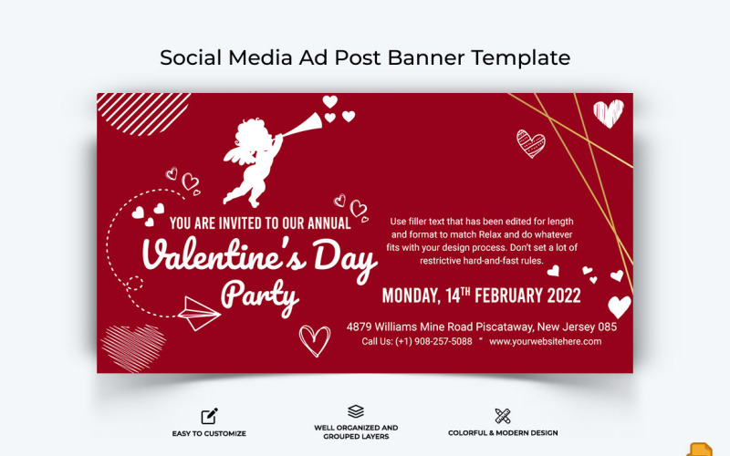 Valentines Day Facebook Ad Banner Design-014 Social Media