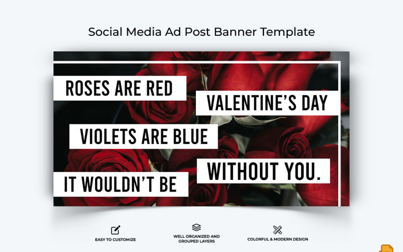 Valentines Day Facebook Ad Banner Design-015 Social Media