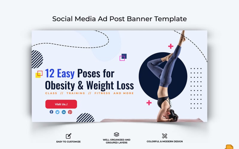 Yoga and Meditation Facebook Ad Banner Design-002 Social Media