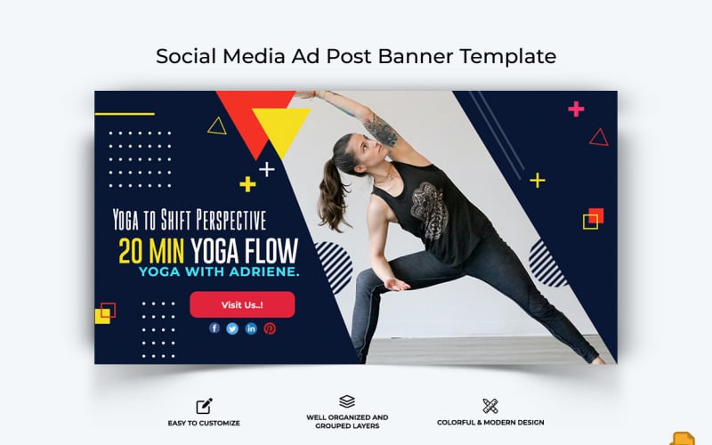 Yoga and Meditation Facebook Ad Banner Design-004 Social Media