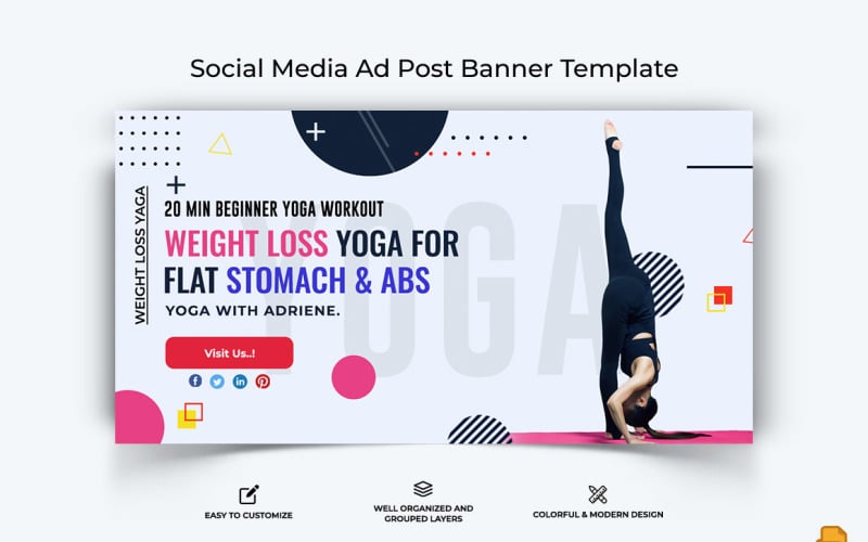 Yoga and Meditation Facebook Ad Banner Design-005 Social Media