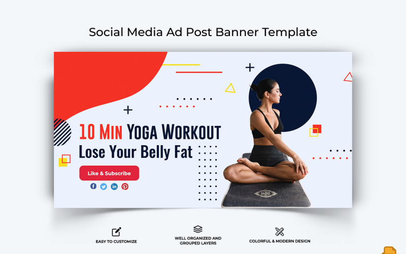 Yoga and Meditation Facebook Ad Banner Design-006 Social Media
