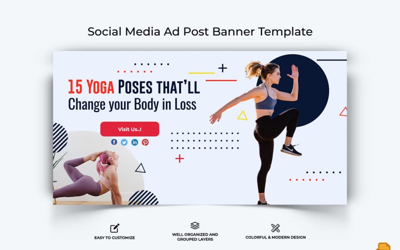 Yoga and Meditation Facebook Ad Banner Design-007 Social Media