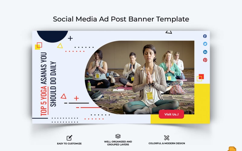 Yoga and Meditation Facebook Ad Banner Design-010 Social Media