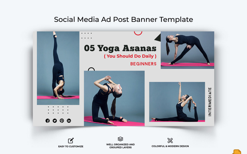 Yoga and Meditation Facebook Ad Banner Design-016 Social Media