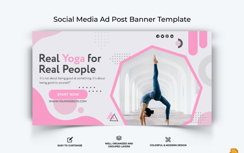 Yoga and Meditation Facebook Ad Banner Design-017 Social Media