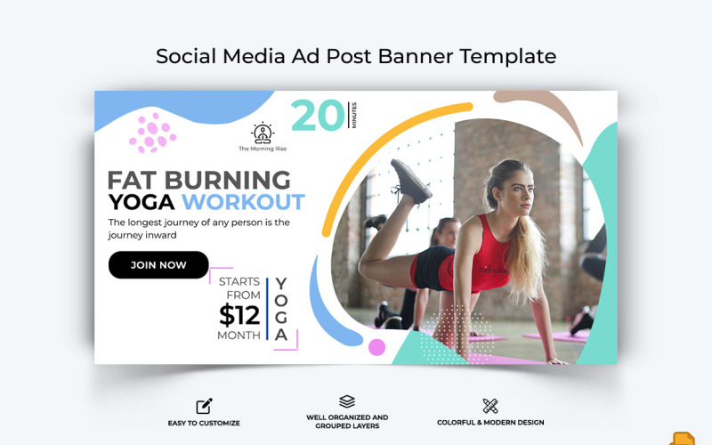 Yoga and Meditation Facebook Ad Banner Design-020 Social Media