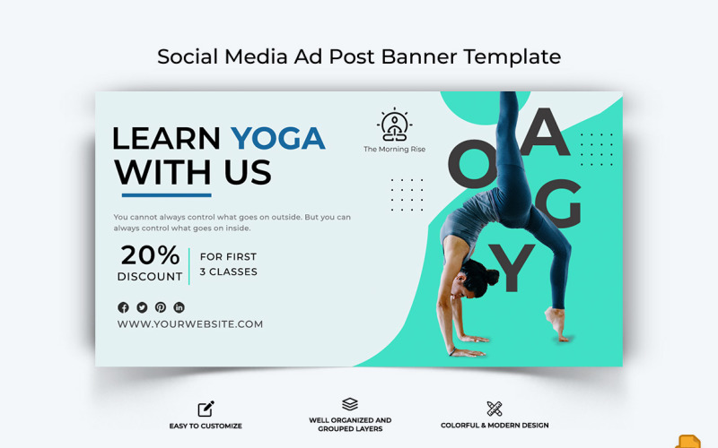 Yoga and Meditation Facebook Ad Banner Design-022 Social Media