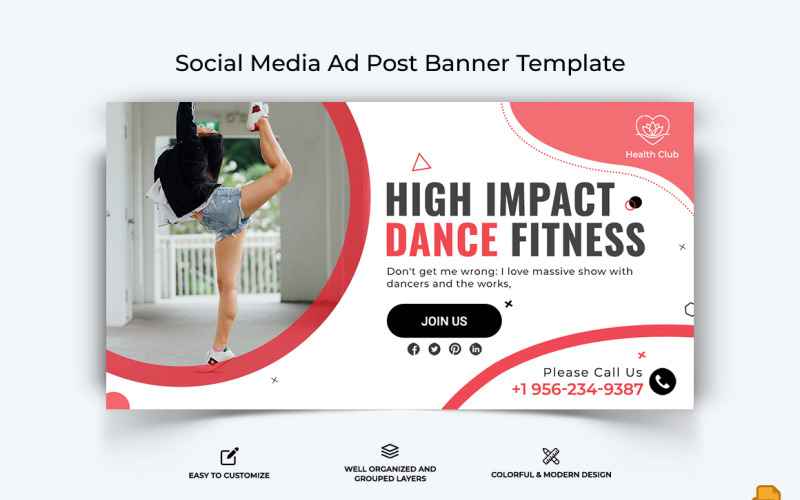 Zumba Dance Facebook Ad Banner Design-004 Social Media