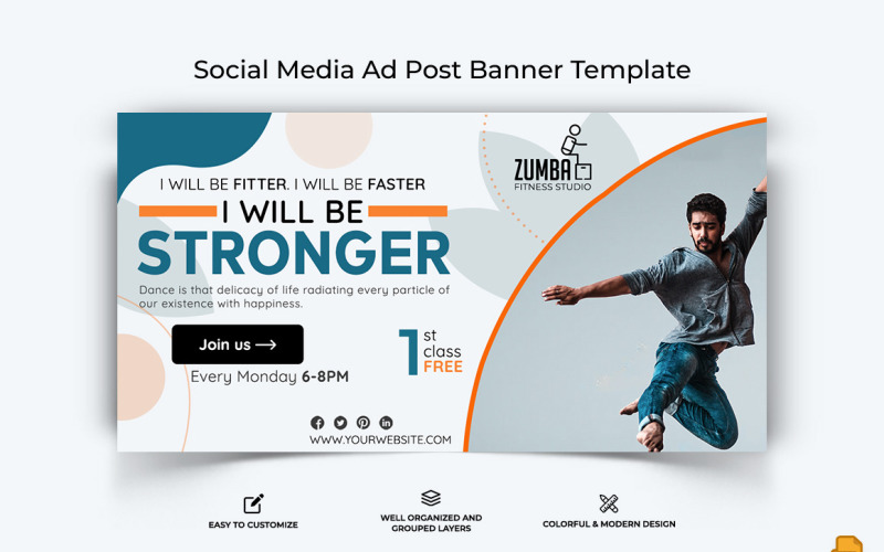 Zumba Dance Facebook Ad Banner Design-009 Social Media