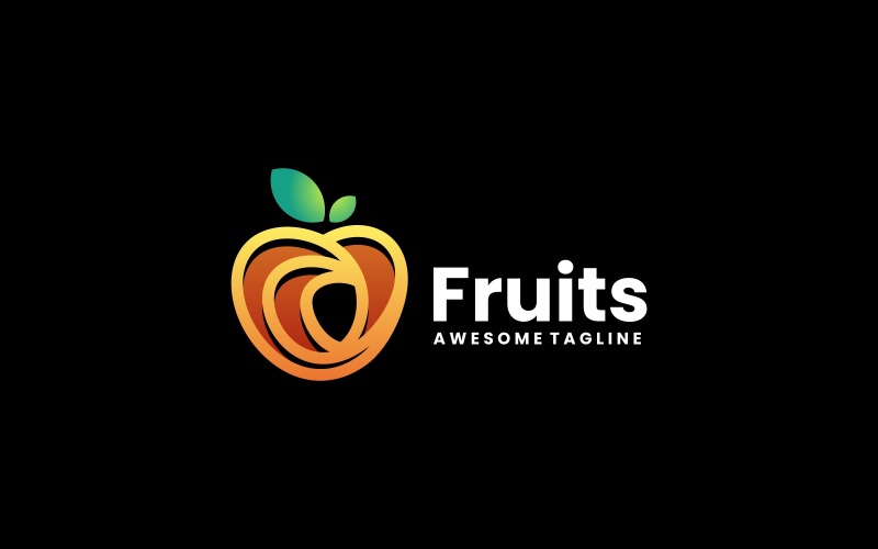 Fruits Line Art Logo Style Logo Template