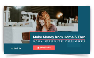 Online Money Earnings YouTube Thumbnail Design Template-10