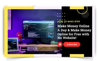 Online Money Earnings YouTube Thumbnail Design Template-20